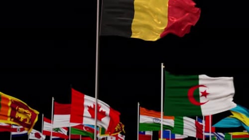 Belgium National Flag Waving in Realistic Animation