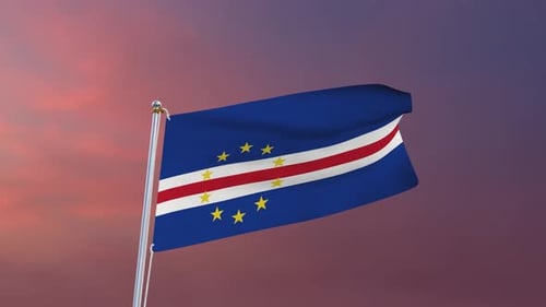 Waving Flag of Cape Verde
