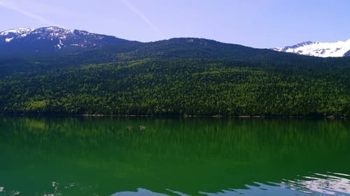 People kayaking in lake 4k