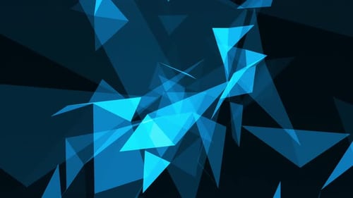Blue polygonal abstract background Camera zoom seamless loop video