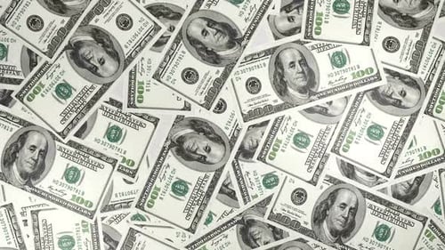 Falling US Dollar Bills and Stacks Animation for Finance and Success