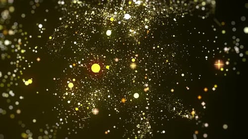 Gold Particle Fly Through Background