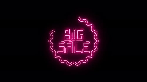 Fundo de banner de sinal de néon de venda de sexta-feira negra para vídeo promocional. conceito de venda e liberação