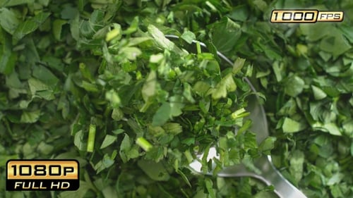 Chopped Parsley Spoonful, Fresh Ingredient Preparation Ingredient