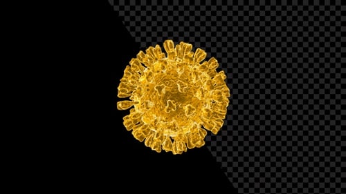 Golden Virus Cell Rotating Animation for Medical Science