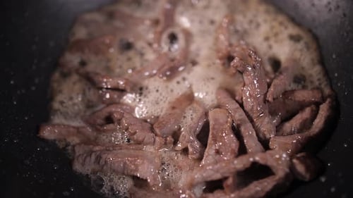 Close Up of Beef Cooking