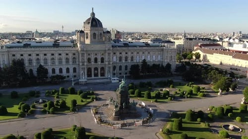 Aerial view of Maria-Theresien-Platz in Vienna, Austria, Europe