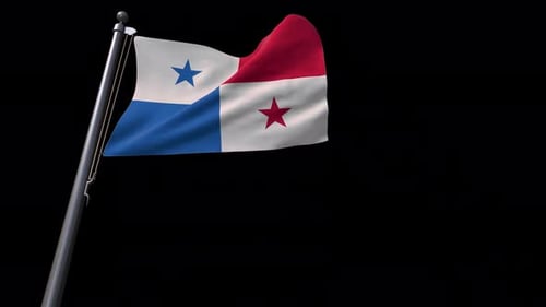 Panama National Flag Waving in a Seamless Loop