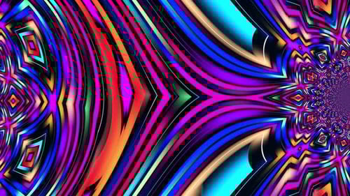 Vibrant Psychedelic Kaleidoscope Abstract Background Loop