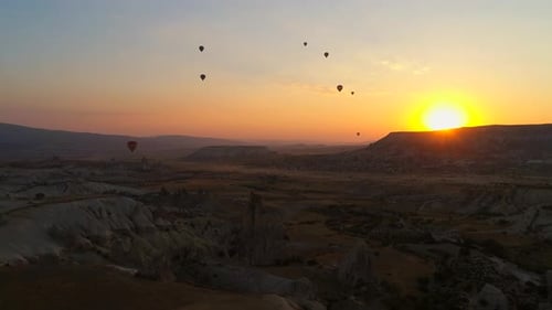 Sunset Balloon And Cappadocia Turkey