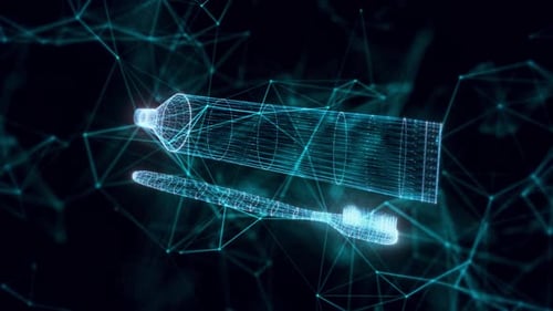 Tooth Paste And Brush Hologram Close Up Hd