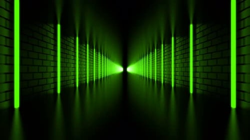Green Neon Tunnel 4K
