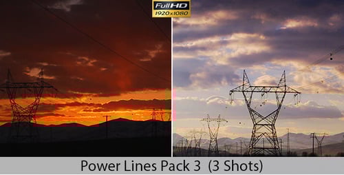 Dramatic Sunset with High Voltage Power Lines