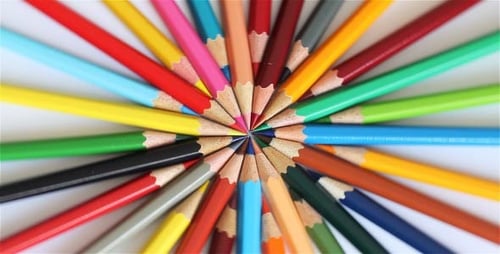 Rotating Pencils On White Background 6