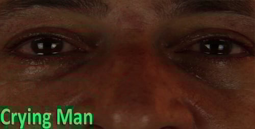 Close Up of Adult Crying with Tears