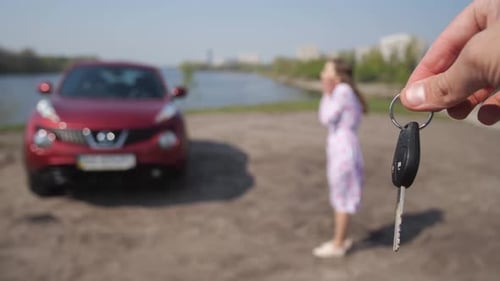 Woman Receives Car Keys as Romantic Gift