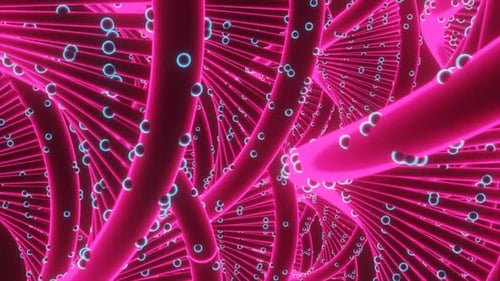 Abstract Neon DNA Helix Science Background Loop