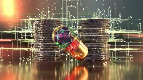 3D abstract background of a futuristic pill