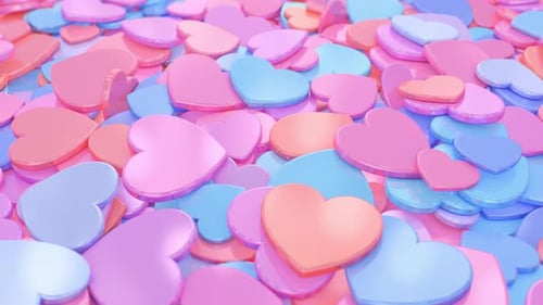 Animated Background Loop of Soft Pastel Heart Shapes