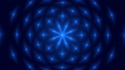 Hypnotischer Hintergrund mit leuchtenden Sternen in Blau