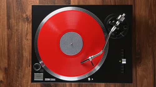 Vinyl Player with Red Vinyl