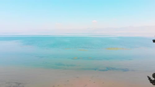 Vibrant Blue Lake Panorama