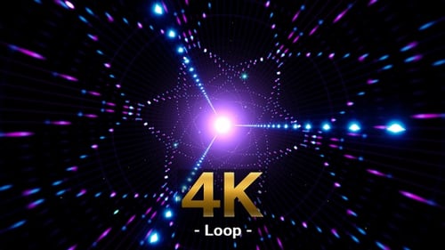 Neon Light Geometric Star VJ Loop