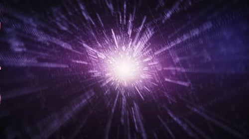 Digital Data Tunnel Loop with Central Light Burst