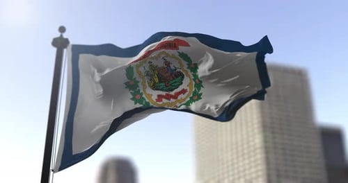 Realistic West Virginia State Flag Waving Animation