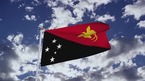 Papua New Guinea Flag Waving Animation