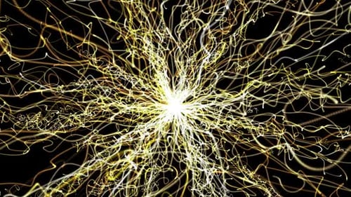 Abstract Glowing Energy Waves Particle Lines Background