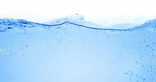 Many Bubbles in Water Close Up Abstract Water Wave with Bubbles in Slow Motion