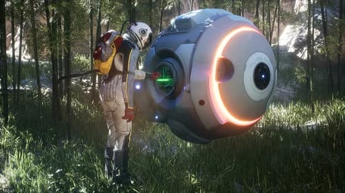 An Astronaut Fixes A Broken Drone