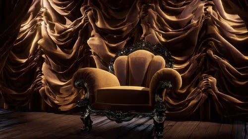 Luxurious Theater Curtain Stage with Chair