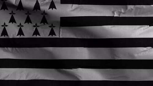 Brittany Flag Textured Waving Background 4K