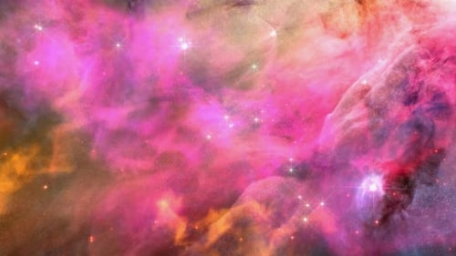 Vibrant Cosmic Nebula Travel Animation with Sparkling Stars