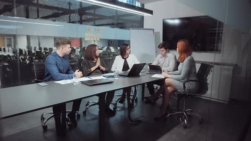 Business Team Meeting in Modern Office