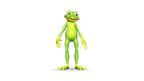 Frog Dancing Loop On White Background