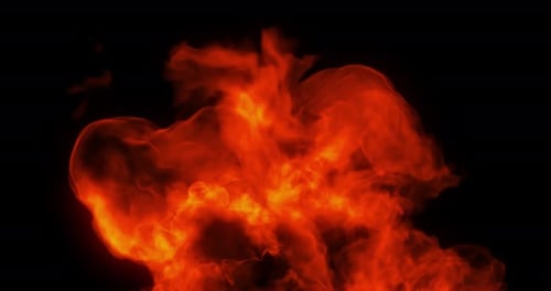 4K Abstract motion background of Blue flames, burning heat