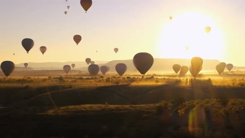 Sunset Balloon And Cappadocia Turkey