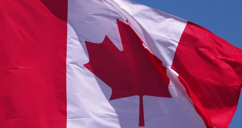 Close Up of Canadian Flag Waving