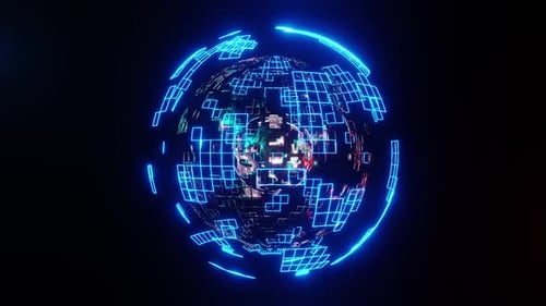 Abstract geometry with animated noise glowing.