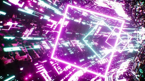 Cyberpunk VJ Tunnel Loop 4K