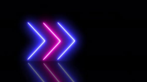 Cyberpunk Neon Arrows Moving Right Loop Background