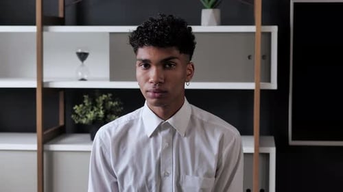Young Adult Smiling in Close Up Shot