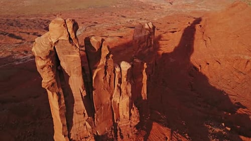 Flying over an amazing rock formation