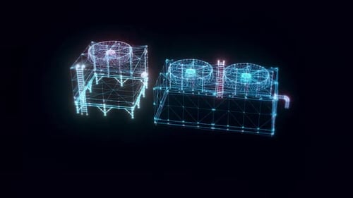 Big Aircon Hologram Rotating 4k