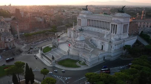 Vista aérea de Vittoriano, famoso marco em Roma, Itália