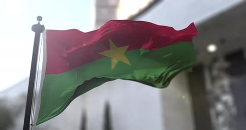 Realistic Waving Flag of Burkina Faso
