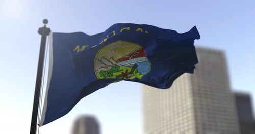 Bandeira do estado de Montana acenando
